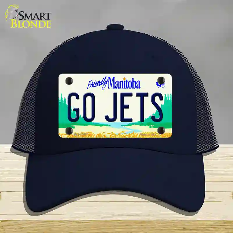 Go Jets Manitoba Novelty License Plate Hat Tag Mesh / Navy
