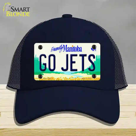 Go Jets Manitoba Novelty License Plate Hat Tag Mesh / Navy