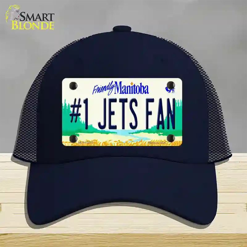 Number 1 Jets Fan Manitoba Novelty License Plate Hat Tag Mesh / Navy