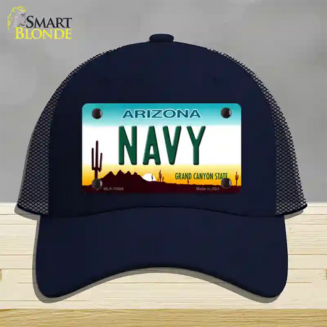 Navy Arizona Novelty License Plate Hat Tag Mesh / Navy