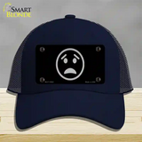 Worried Black Novelty License Plate Hat Tag Mesh Navy