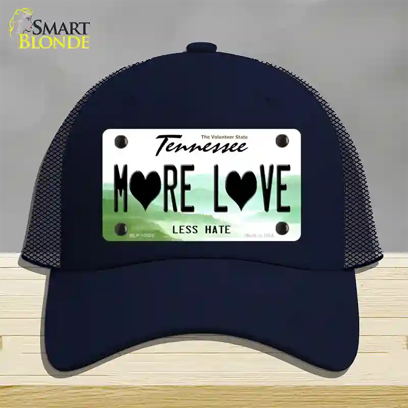 More Love Novelty License Plate Hat Tag Mesh Navy