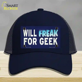 Will Freak For Geek Novelty License Plate Hat Tag Mesh Navy