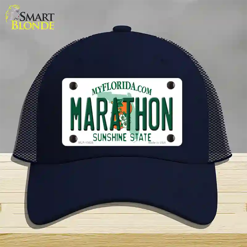 Marathon Florida Novelty License Plate Hat Tag Mesh Navy
