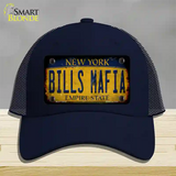 Bills Mafia New York Yellow Rusty Novelty License Plate Hat Tag Mesh Navy