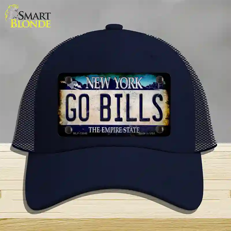 Go Bills New York Rusty Novelty License Plate Hat Tag Mesh Navy
