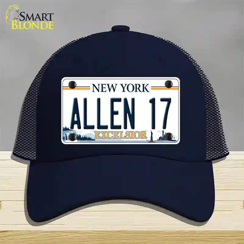 Allen 17 NY Excelsior Novelty License Plate Hat Tag Mesh Navy