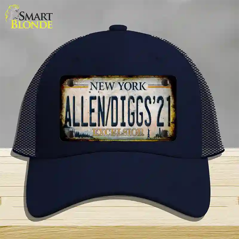Allen Diggs 21 NY Excelsior Rusty Novelty License Plate Hat Tag Mesh Navy