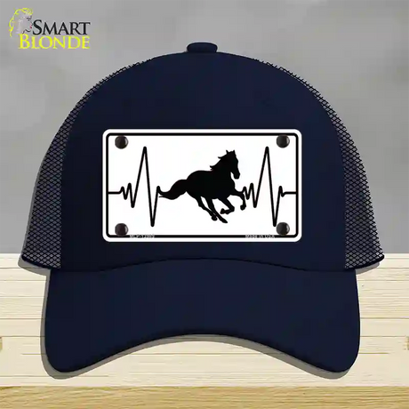 Horse Heart Beat Novelty License Plate Hat Tag Mesh / Navy