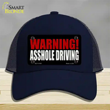 Warning Asshole Driving Novelty License Plate Hat Mesh / Navy