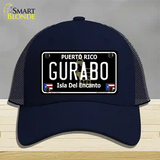 Gurabo Puerto Rico Black Novelty License Plate Hat Mesh / Navy