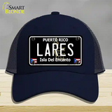 Lares Puerto Rico Black Novelty License Plate Hat Mesh / Navy