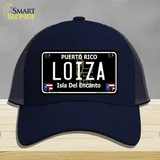 Loiza Puerto Rico Black Novelty License Plate Hat Mesh / Navy