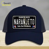Naranjito Puerto Rico Black Novelty License Plate Hat Mesh / Navy