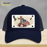 Eagle Flag and Cross Novelty License Plate Hat HAT-MLP-14510