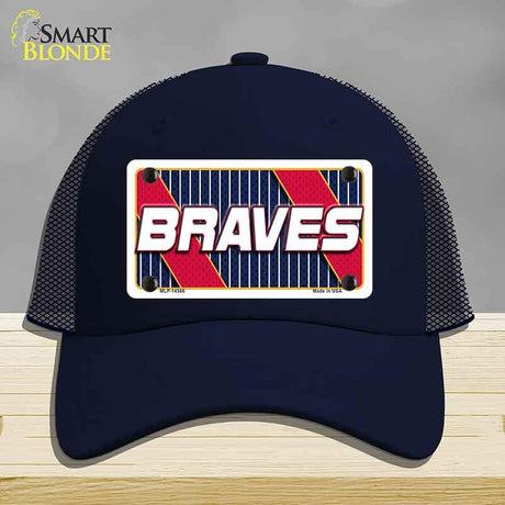 BRAVES Graphic Novelty License Plate Hat HAT-MLP-14566 Mesh Navy