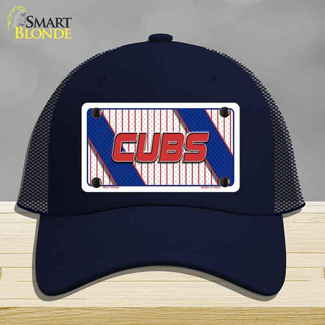 CUBS Graphic Novelty License Plate Hat HAT-MLP-14569 Mesh Navy