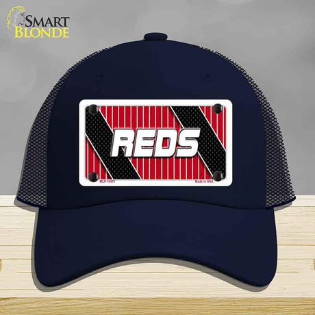 REDS Graphic Novelty License Plate Hat HAT-MLP-14571 Mesh Navy