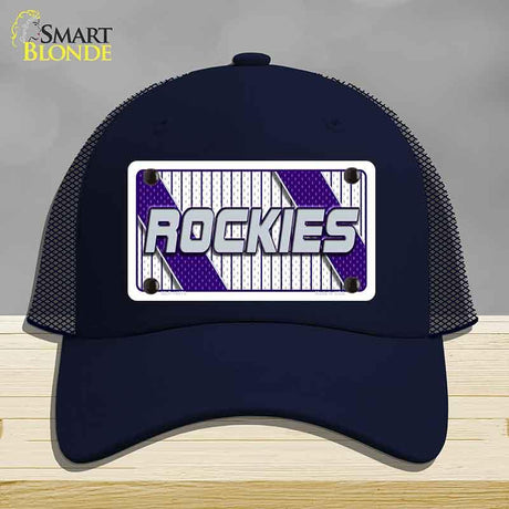 ROCKIES Graphic Novelty License Plate Hat HAT-MLP-14573 Mesh Navy
