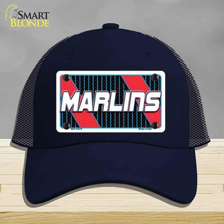MARLINS Graphic Novelty License Plate Hat HAT-MLP-14579 Mesh Navy