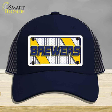 BREWERS Graphic Novelty License Plate Hat HAT-MLP-14580 Mesh Navy
