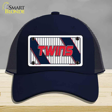 TWINS Graphic Novelty License Plate Hat HAT-MLP-14581 Mesh Navy