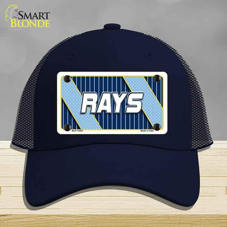 Navy blue cap with a 'RAYS' license plate design on a gray background