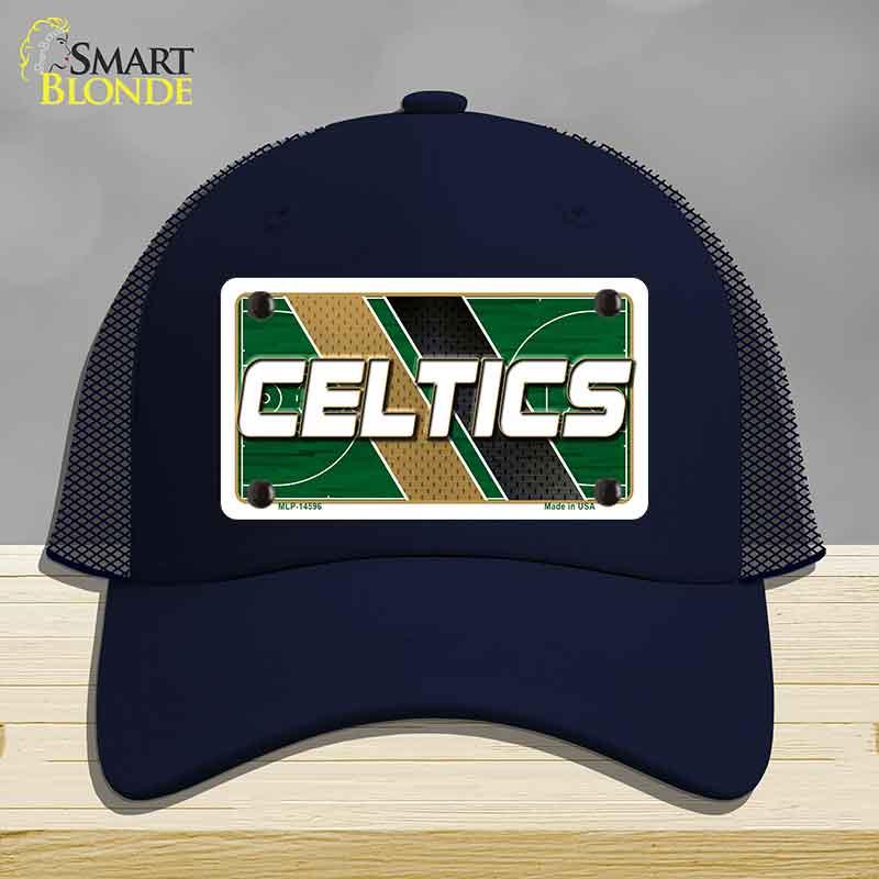 Navy blue cap with Celtics logo on a gray background