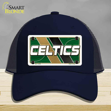 Navy blue cap with Celtics logo on a gray background