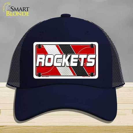 Navy blue cap with 'ROCKETS' logo on a gray background