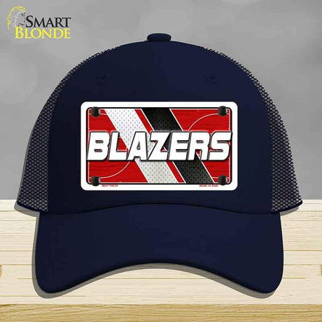 Navy blue cap with 'BLAZERS' design on a gray background