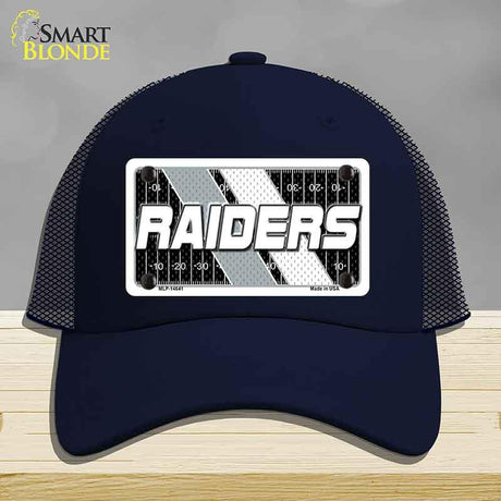 RAIDERS Graphic Novelty License Plate Hat HAT-MLP-14641 Mesh Navy