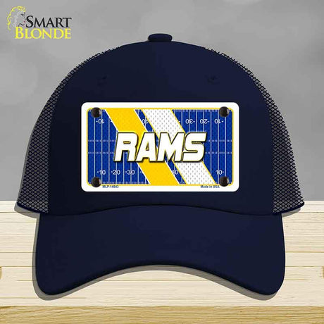 RAMS Graphic Novelty License Plate Hat HAT-MLP-14643 Mesh Navy
