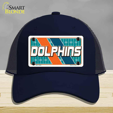 DOLPHINS Graphic Novelty License Plate Hat HAT-MLP-14644 Mesh Navy