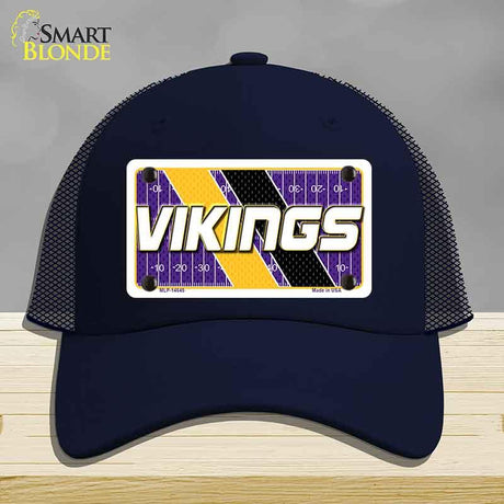 VIKINGS Graphic Novelty License Plate Hat HAT-MLP-14645 Mesh Navy