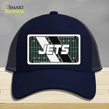 JETS Graphic Novelty License Plate Hat HAT-MLP-14649 Mesh Navy