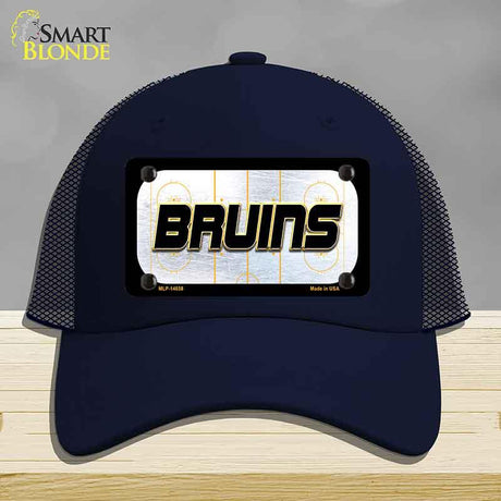 BRUINS Graphic Novelty License Plate Hat HAT-MLP-14658 Mesh Navy