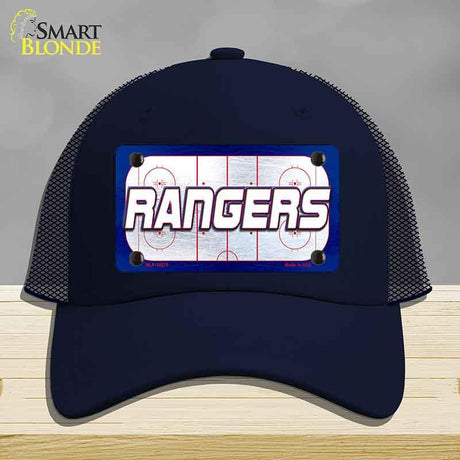 RANGERS Graphic Novelty License Plate Hat HAT-MLP-14675 Mesh Navy