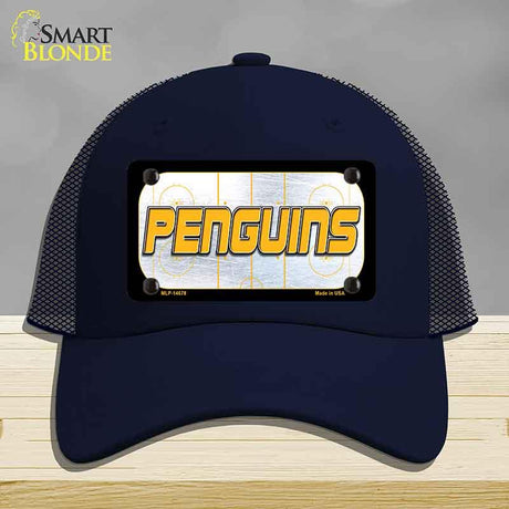 PENGUINS Graphic Novelty License Plate Hat HAT-MLP-14678 Mesh Navy