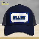 BLUES Graphic Novelty License Plate Hat HAT-MLP-14681 Mesh Navy
