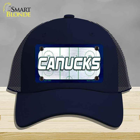 CANUCKS Graphic Novelty License Plate Hat HAT-MLP-14685 Mesh Navy