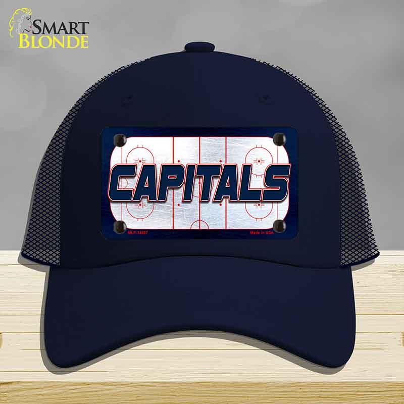 CAPITALS Graphic Novelty License Plate Hat HAT-MLP-14687 Mesh Navy