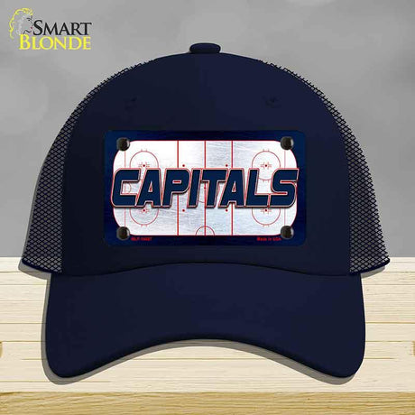 CAPITALS Graphic Novelty License Plate Hat HAT-MLP-14687 Mesh Navy