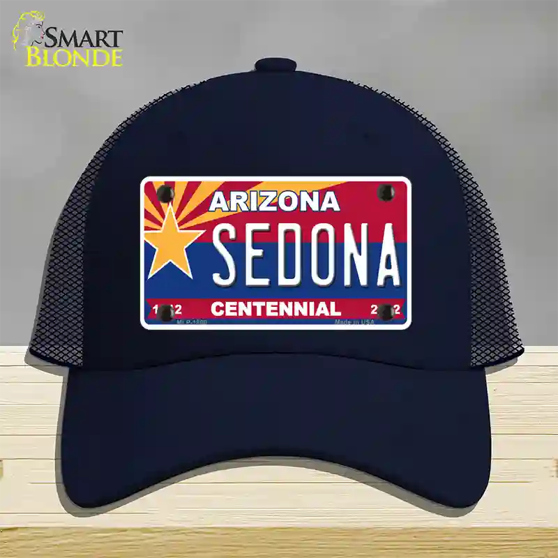Arizona Centennial Sedona Novelty License Plate Hat Mesh / Navy