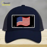 USA 3-D Flag Novelty License Plate Hat Mesh / Navy