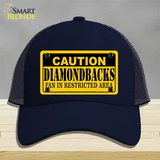 Caution Diamondbacks Fan Novelty License Plate Hat Mesh / Navy