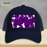 Purple White Giraffe Purple Centered Hearts Novelty License Plate Hat Mesh / Navy