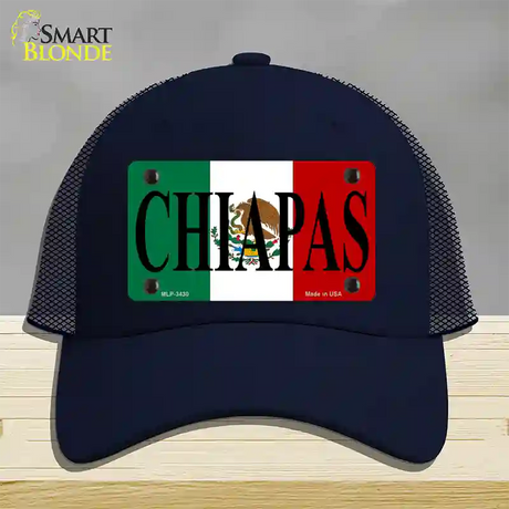 Chiapas Novelty License Plate Hat Mesh / Navy