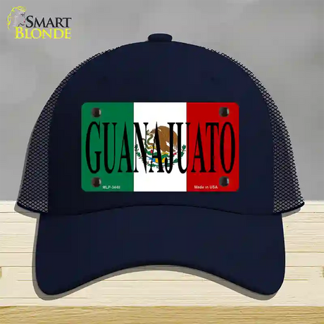 Guanajuato Mexico Flag Novelty License Plate Hat Mesh / Navy