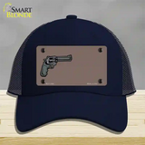 Gun Offset Customizable Novelty License Plate Hat Mesh / Navy